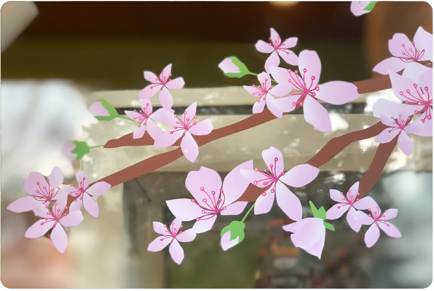 お菓子屋さんの装飾 桜のシール