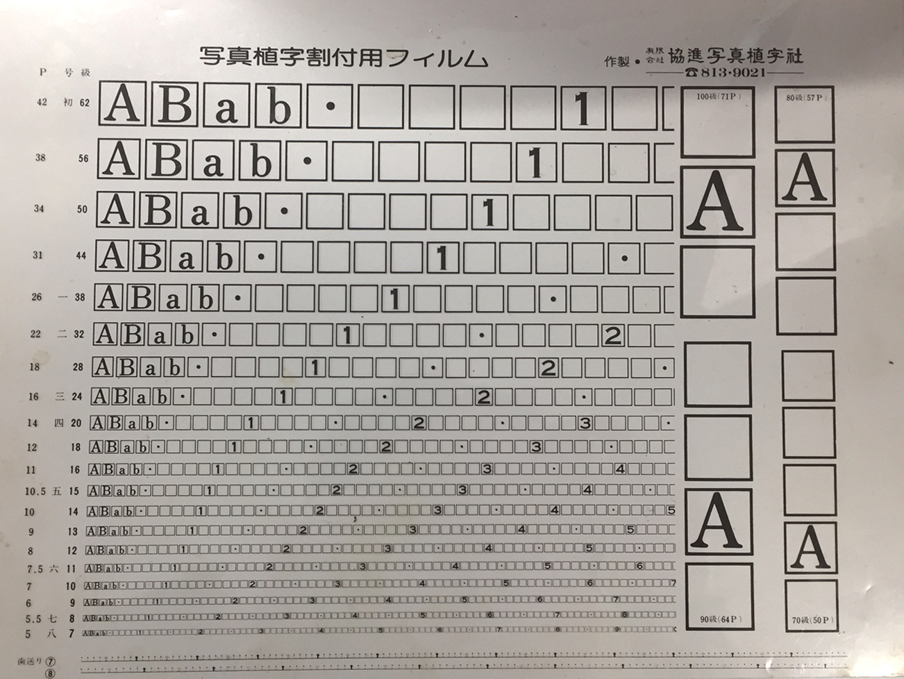 文字の大きさが一目でわかるDTPにはかかせない便利アイテム!? 文字の大きさが一目でわかるDTPにはかかせない便利アイテム!?