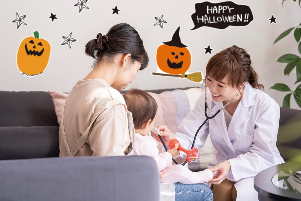 診察室のハロウィン装飾